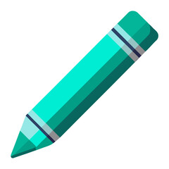 Glossy turquoise crayon vector illustration with highlight