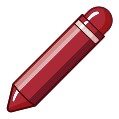 Glossy wine red crayon illustration with realistic shine
