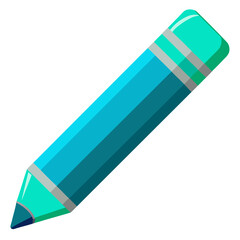 Glossy cyan blue crayon vector illustration