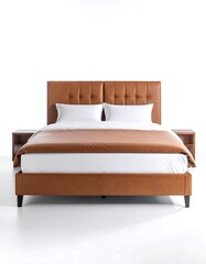 Modern faux leather bed