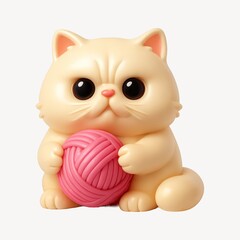 Fototapeta premium Cute kitten with yarn ball.