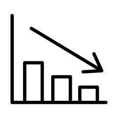 Illustration of a black business graphics icon on a white background