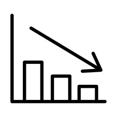 Illustration of a black business graphics icon on a white background