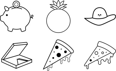 Finance and Fast Food Mixed Icons