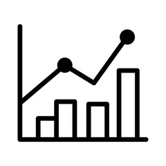 Illustration of a black business graphics icon on a white background