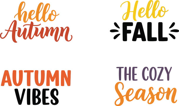 Fall season autumn vibes hello autumn cozy season themed design