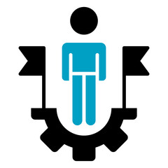 Leadership Skill Glyph Blue Icon