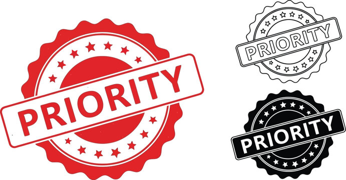 Priority stamp vector set for business urgent important design