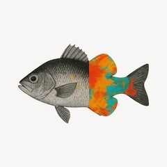 Fototapeta premium Artistic fish with colorful tail