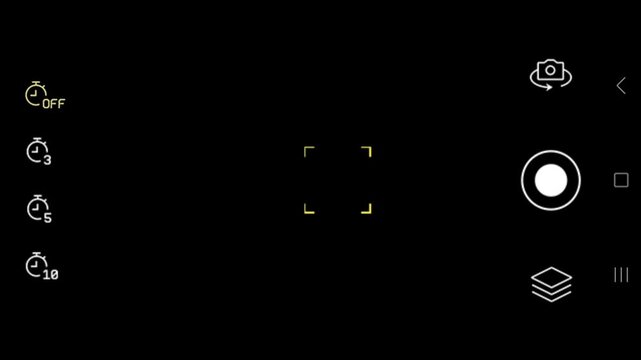 The digital camera shutter in black screen.