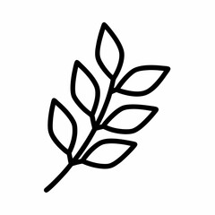 Bay Leaf Outline Vector Illustration