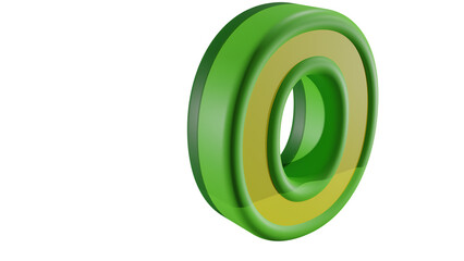 Green and Gold Industrial Bearing Component.