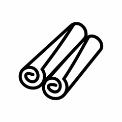 Cinnamon Stick Outline Vector Illustration
