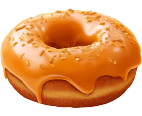 Delicious caramel glazed donut with sprinkles is perfect for Halloween treat