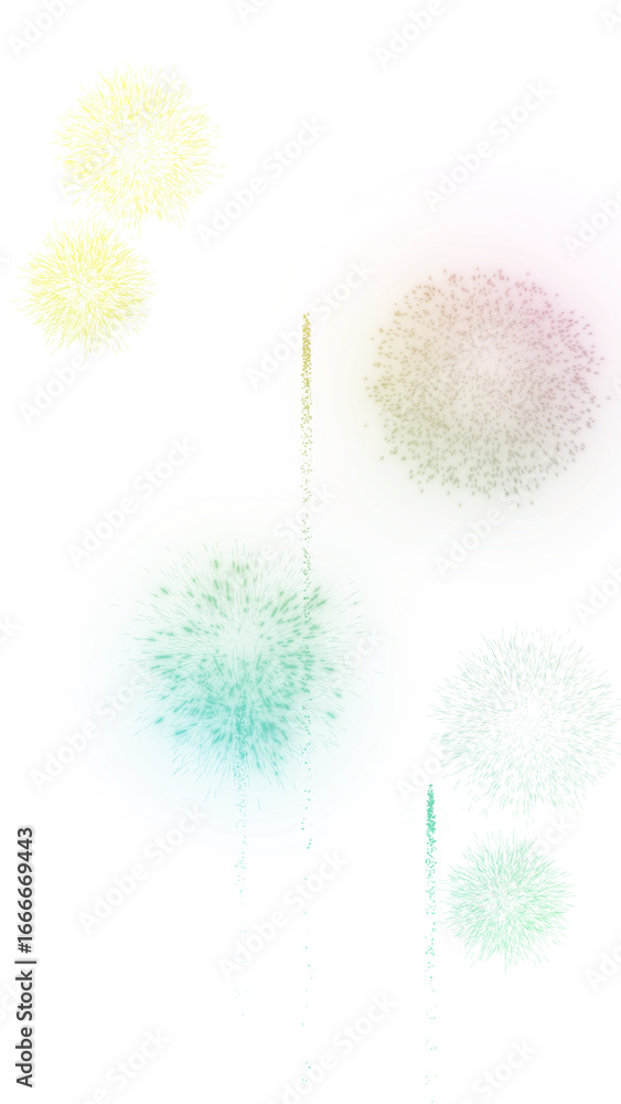 Aufkleber colorful abstract fireworks and vibrant gradient spheres. a festive digital illustration for celebra