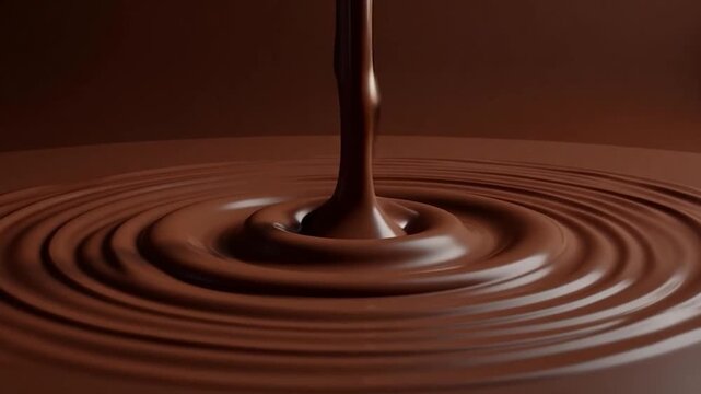 melted chocolate dripping with ripple, dark chocolate animation