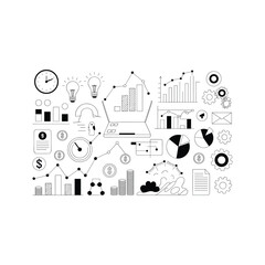 Abstract collection of hand-drawn symbols and icons for creative design projects