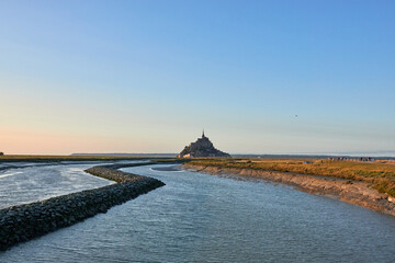 Iconic Mont Saint Michel Island Abbey Normandy France