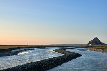 Iconic Mont Saint Michel Island Abbey Normandy France