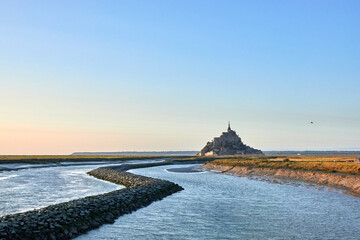 Iconic Mont Saint Michel Island Abbey Normandy France