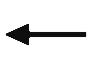 The black arrow single icon is rounded, arrow points to the left.