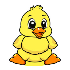 Cute Yellow Duckling Cartoon