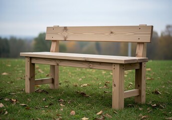 Rustic wooden bench in outdoor scene creating a serene place to rest