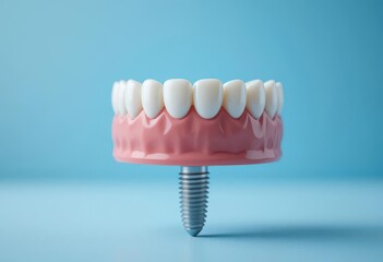 Obraz premium Realistic Dental Implant Close Up View Showcasing Hygiene Aesthetic Restorative Possibilities