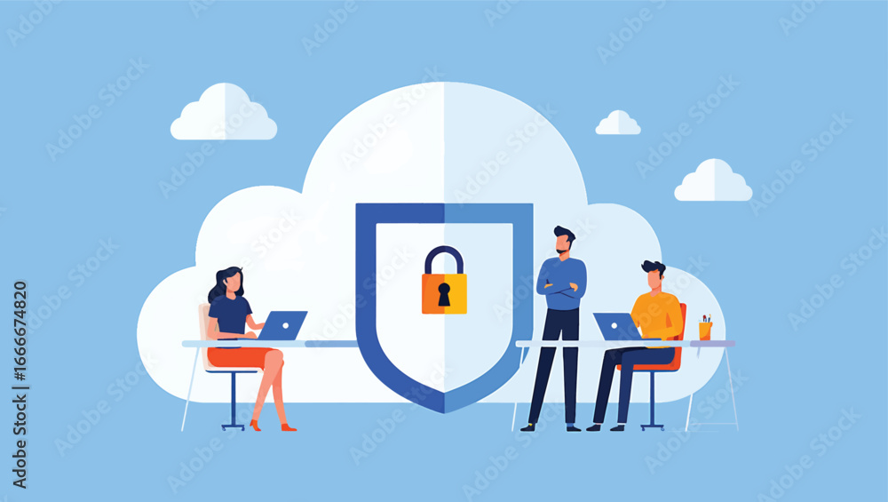 Poster securing data in the cloud team collaboration and cyber security solutions