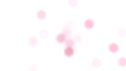 Abstract composition of vibrant pink, magenta, and purple hexagonal shapes with a layered, liquid effect. Modern digital art illustration element isolated on a transparent background for design. Bokeh
