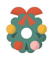 Christmas wreath geometric design element