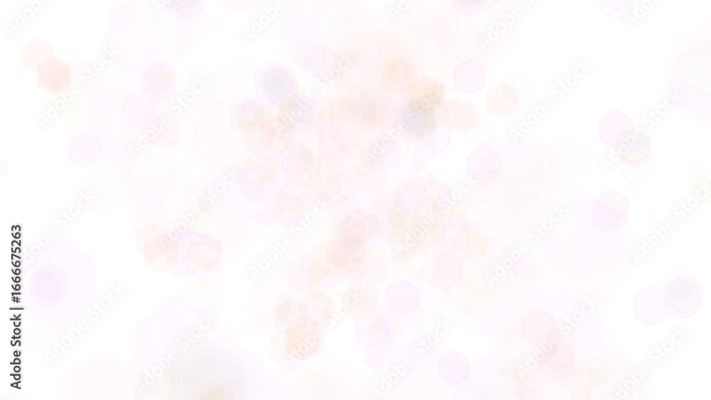 Fototapete abstract composition of pastel pink and orange fluid hexagons with a marble texture. modern geometri