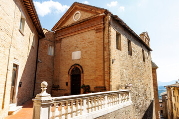 Exterior of the Chiesa San Paolo church in Urbino, Marche, Italy, Europe