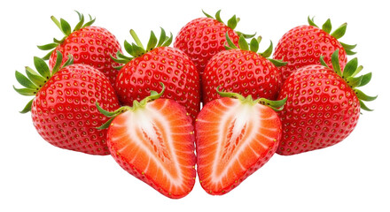 Isolated Heap of Fresh Strawberries