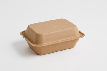 Eco-friendly food containers crafted from bagasse on a plain white backdrop
