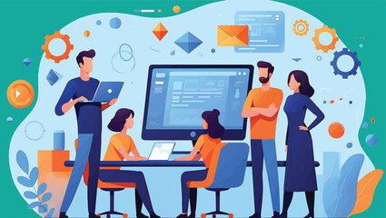 Dynamic Team Collaboration for Digital Product Development and Strategic Business Innovation. Professionals Working on Software Solutions