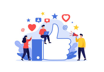 Social media marketing team working together to boost online engagement and reach a wider audience