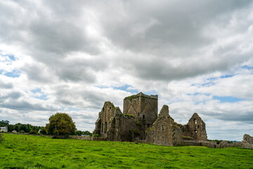 Hore Abbey ruins with scenic Irish countryside views