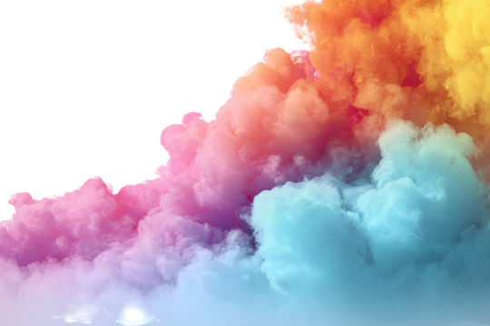 Colorful, swirling cloud shapes