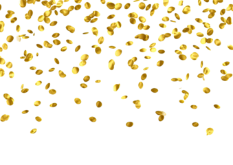 Gold confetti falling on black background (1)