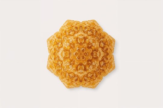 Traditional Chinese honey mahua displayed on a simple backdrop