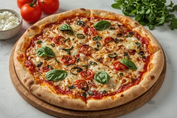 Traditional Veggie Pizza from Mediterranean Cooking