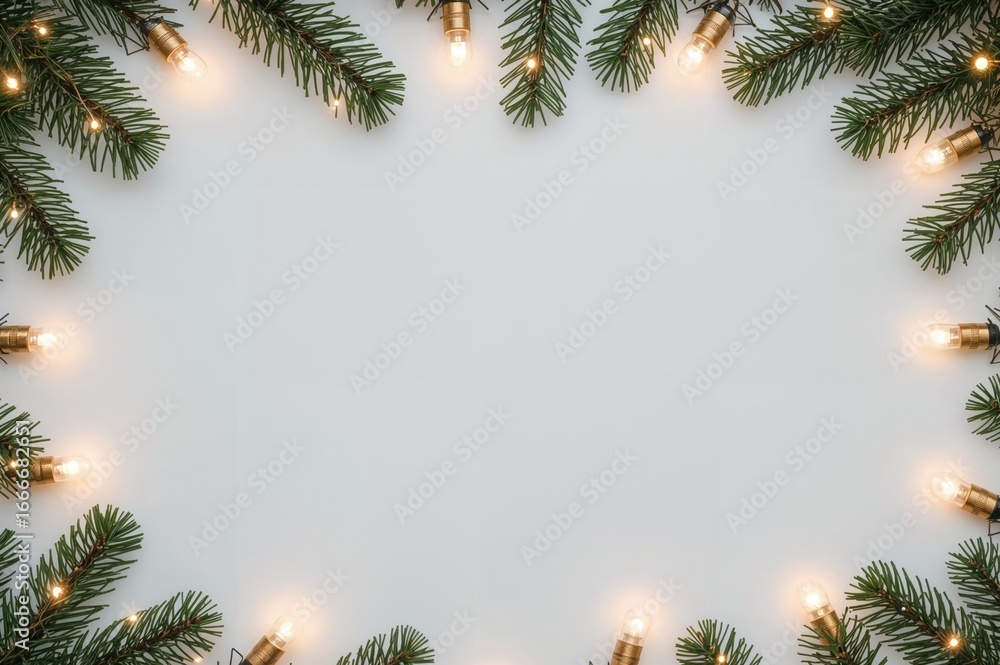 Poster festive illumination backdrop seen from above with empty space