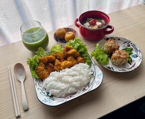 Chicken Katsu with Rice and Miso Soup