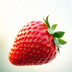 Animated bright red strawberries with a fresh texture, perfect for a healthy food concept, with a sweet fruity taste.
