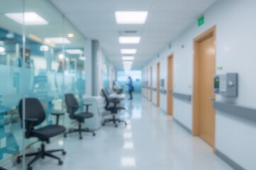 Blurred Medical Facility Interior, Healthcare Environment Background