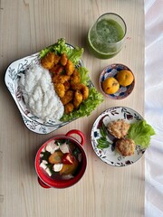 Chicken Katsu with Rice and Miso Soup