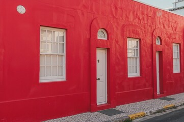 Architectural features of colorful homes in a historic neighborhood