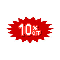 Red starburst 10 percent off sale tag