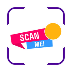 Obraz premium Scan me button with qr code frame
